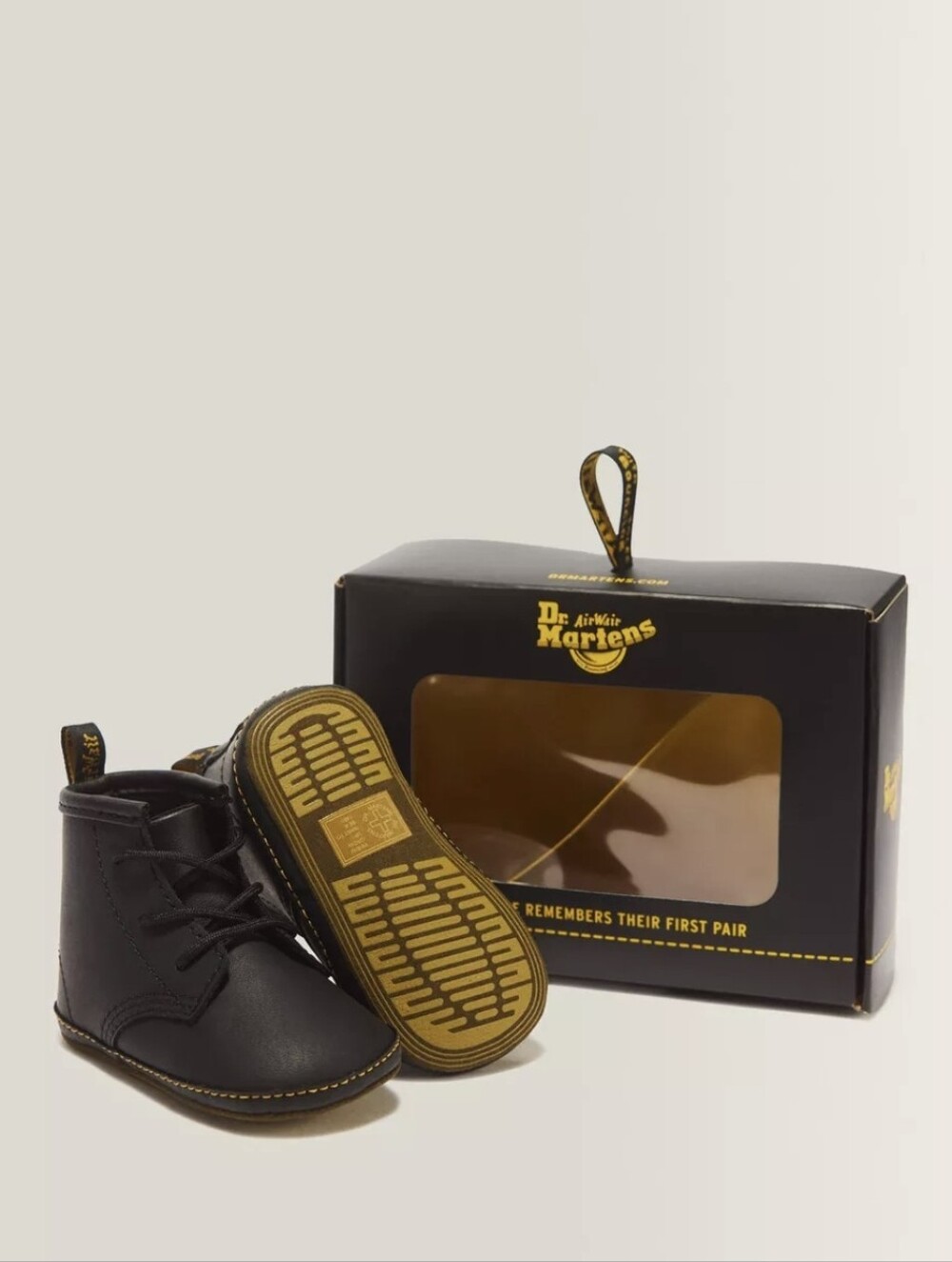 Dr. Martens Babys' Black Leather Crib Boots